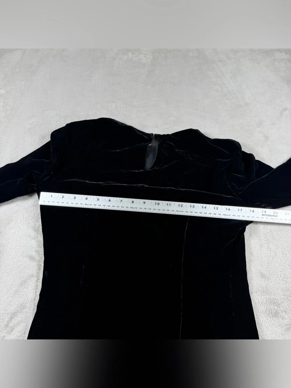Kulson Italy Black Velvet Dress Womens 42  Luxury‎ Shift Long Sleeve Button